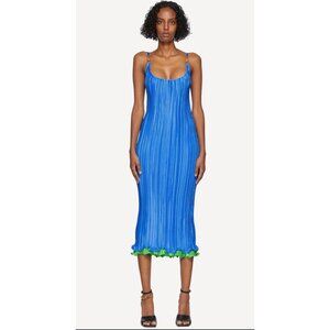 NEW Versace Blue Plisse Dress Size